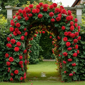 Роза плетистая Алый Триумф купить по цене от 319р. в интернет-магазине «Посадика» с доставкой почтой в в Болхове и по всей России – [изображение №1].